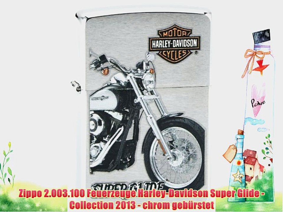 Zippo 2.003.100 Feuerzeuge Harley-Davidson Super Glide - Collection 2013 - chrom geb?rstet