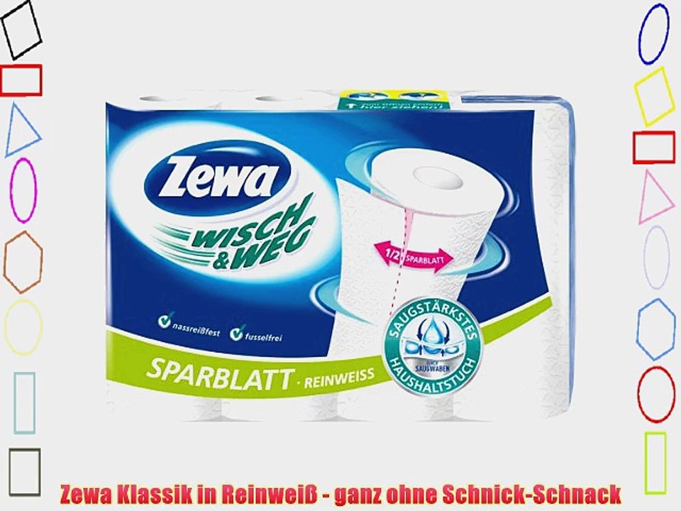 Zewa Wisch und Weg Haushaltst?cher Reinweiss Sparblatt 3er Pack (3 x 4 Rollen)