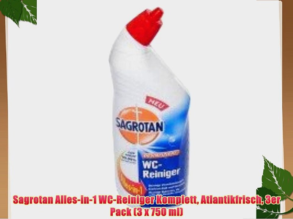 Sagrotan Alles-in-1 WC-Reiniger Komplett Atlantikfrisch 3er Pack (3 x 750 ml)