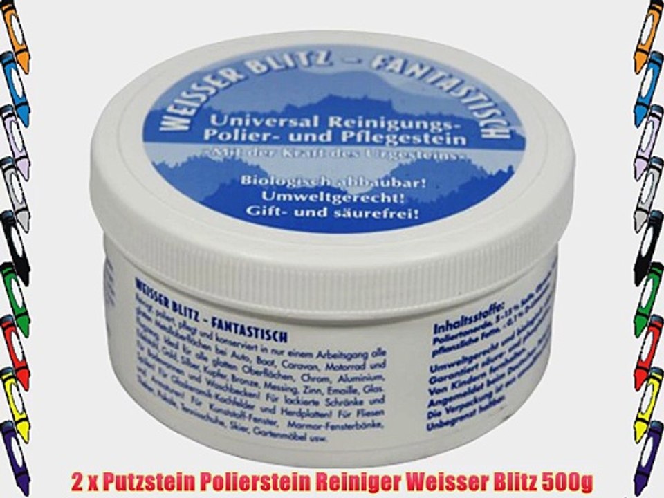 2 x Putzstein Polierstein Reiniger Weisser Blitz 500g