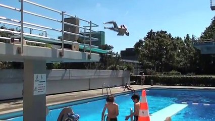 Diving board crazy tricks (Triple, double, gainer, flip, etc...)