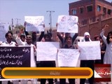 Class-IV Employees of LRH in front of P. Press Club