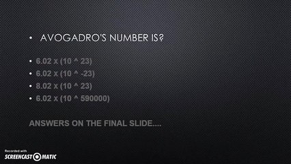 004 Atomic Mass, Moles and Avogadro's number