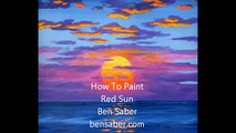 How To Paint The Sun With Acrylics On Canvas Complete Painting Demonstration Free painting lesson
