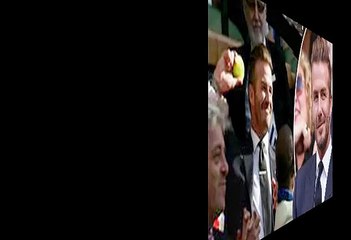 David Beckham Catches Rogue Tennis Ball at Wimbledon VIDEO