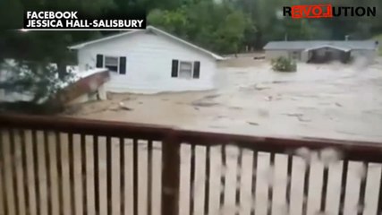 Neighbors Watch in Horror as Floodwaters Sweep-Home Away