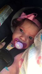Cute baby stops crying to "The Office" theme song