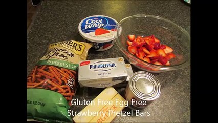 Gluten and Egg Free Strawberry Pretzel Bars