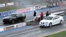 2014 DRAG RACE ROUSH Ford Mustang vs Pontiac G8 drag race