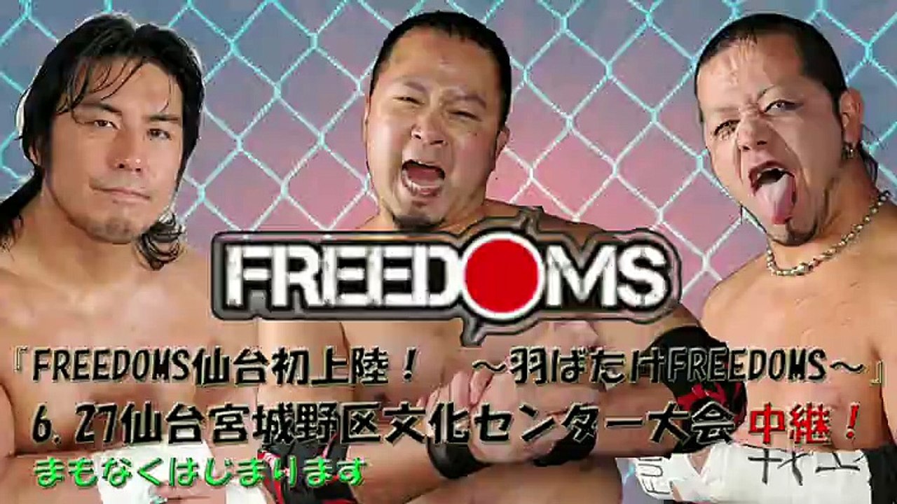 Takashi Sasaki, Daisuke Masaoka & Hi69 vs. Jun Kasai, Masashi Takeda & Kenji Fukimoto (FREEDOMS)