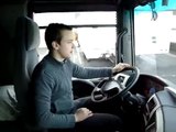 A deaf boy driving truck renault magnum 440 mack