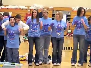 Relay for Life Pink Glove, Purple Glove Chicken Dance