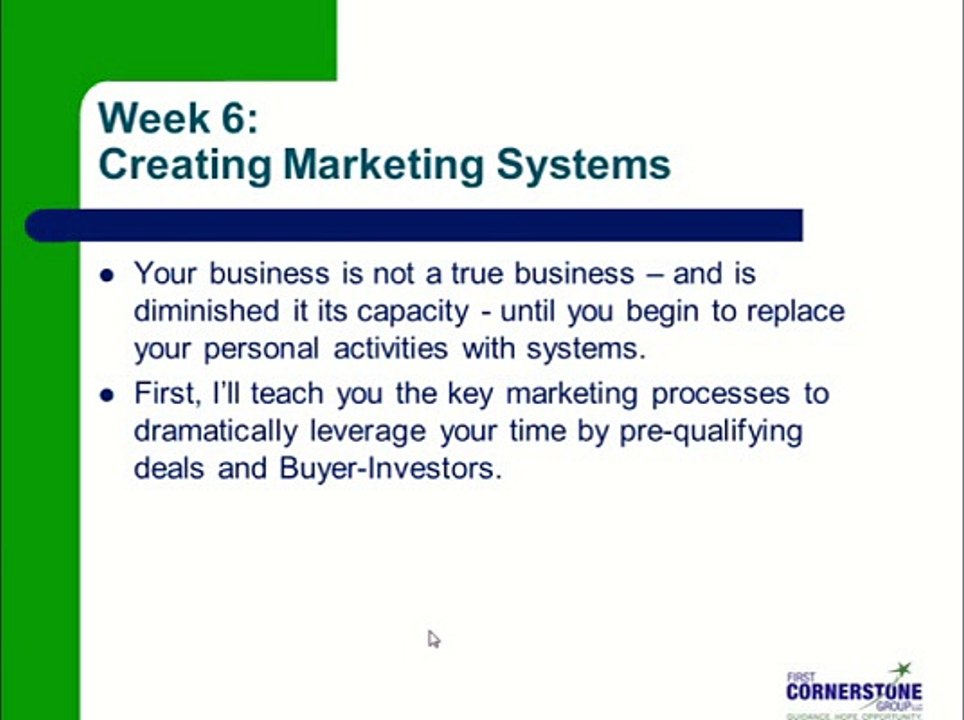 How to Make Big Money with Small Apartments - Week 6 - Creating Marketing Systems