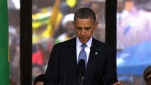 Obama pays tribute to Mandela: 'a giant of a man' - video