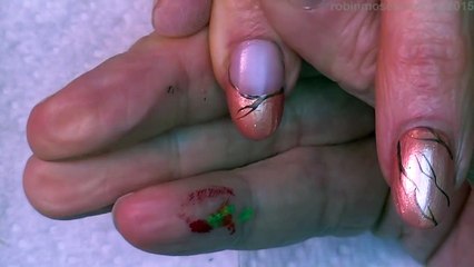 Easy Red Roses on Rose Gold Polish