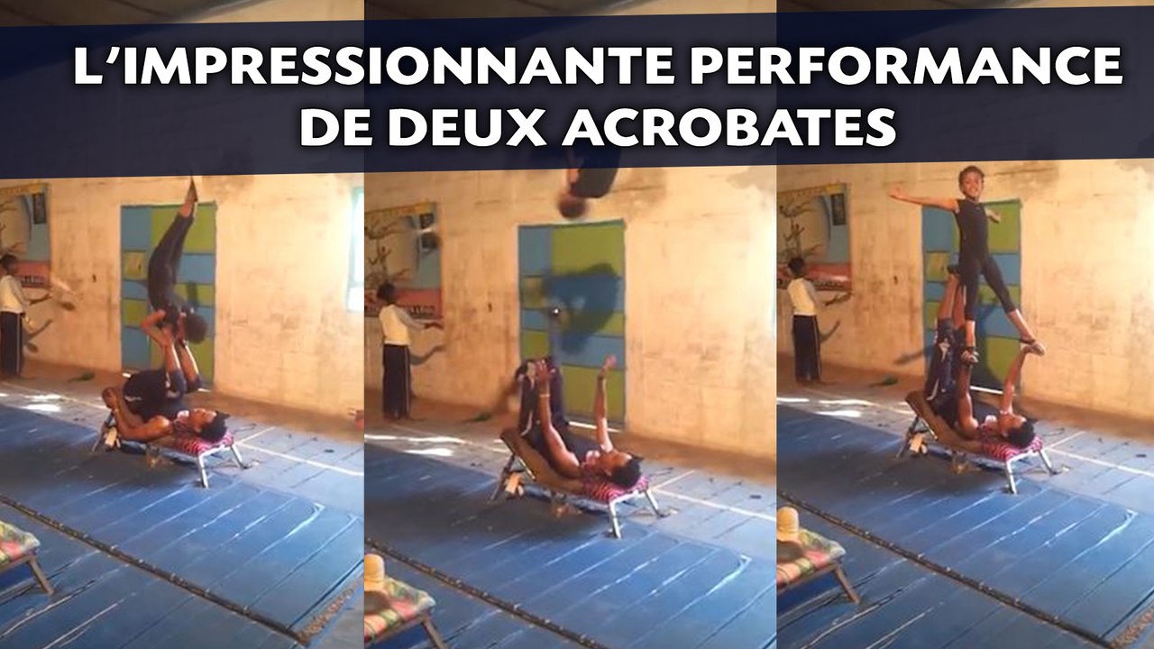 L'impressionnante performance de deux acrobates