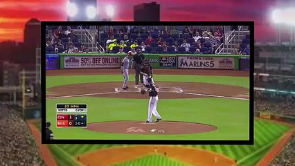 Reds Speedster Billy Hamilton Steals 3rd on Throw Back to Pitcher vs Marlins