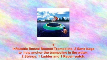 Banzai Bounce Inflatable Water Or Land Trampoline Swimming