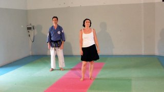Tournage d'une vidéo de Kyusho-Jitsu sur la défense personnelle.
