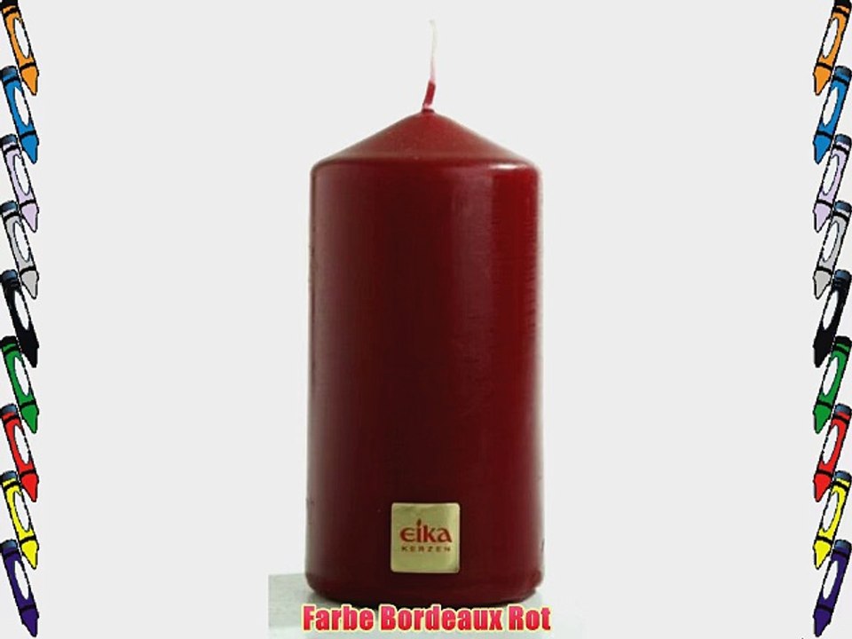 8 Stumpenkerzen EIKA Kerze Bordeaux Rot 110 x 60 mm Brenndauer 45 Stunden Deko