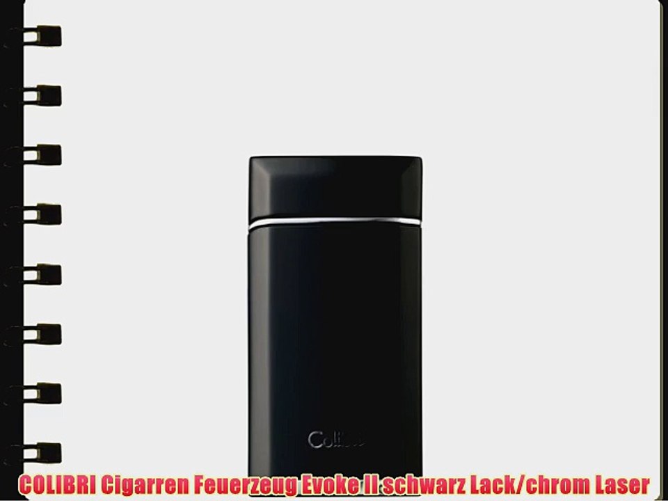 COLIBRI Cigarren Feuerzeug Evoke II schwarz Lack/chrom Laser