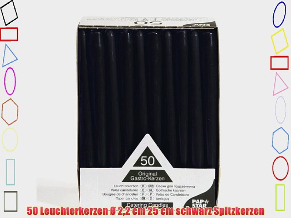 50 Leuchterkerzen ? 22 cm 25 cm schwarz Spitzkerzen