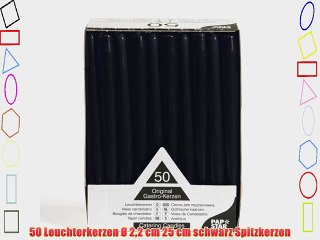 50 Leuchterkerzen ? 22 cm 25 cm schwarz Spitzkerzen
