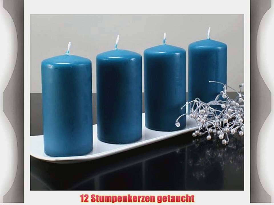 Kerzen Safe Candle Markenkerzen Adventskerzen Stumpenkerzen 120/60 mm blau t?rkis petrol 12