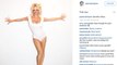 Jessica Simpson Shows Off Legs in White One-Piece Swimsuit