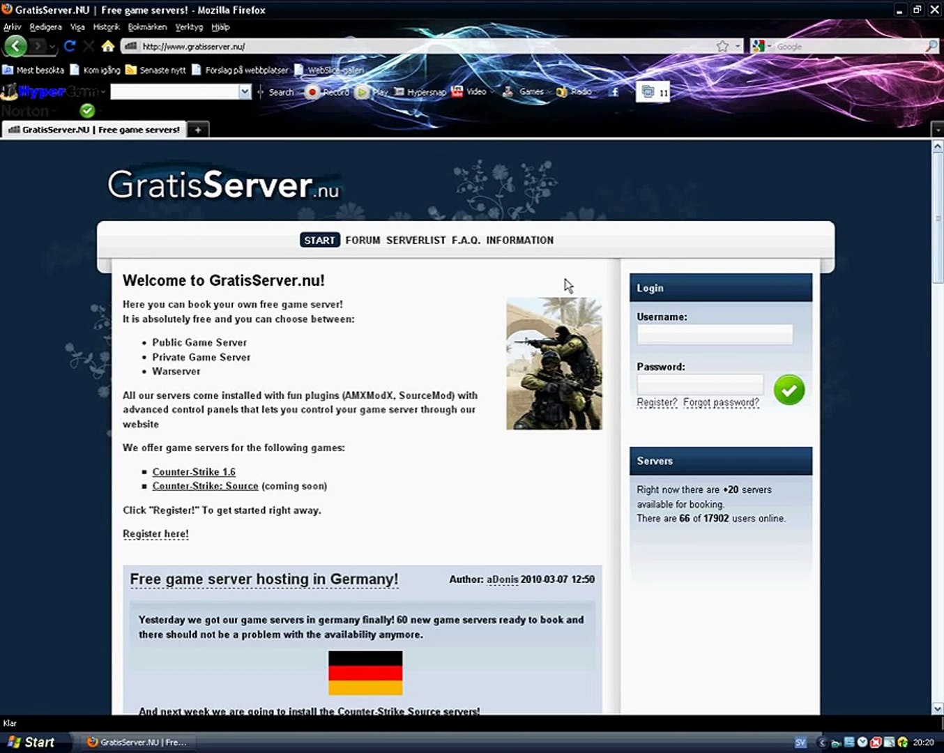 ⁣How to host a free Counter-Strike 1.6 server using gratisserver.nu