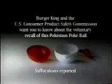 Burger King Pokemon Toys Recall Commercial