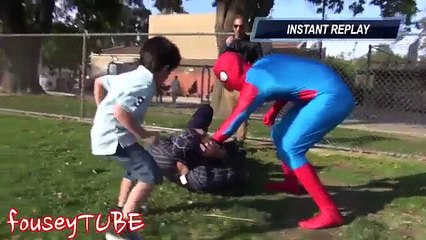 CUTE AMAZING SPIDERMAN IN REAL LIFE PUBLIC PRANK   PRANKS ON CHILDREN
