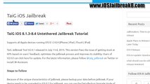 Untethered iOS 8.4 Jailbreak for iPhone 6/6 plus/5/5s/5c/4/4s and iPad with TaiG v2.4.1