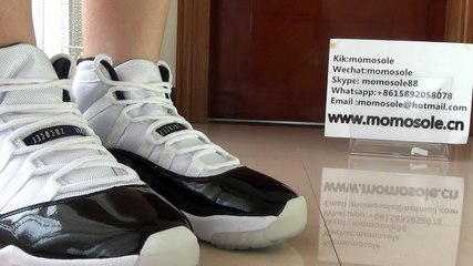 Authentic Air Jordan 11 concords shoes  on foot