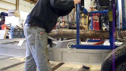 Homemade Portable Sawmill Cutting it's first boards