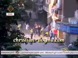 Muslims are Shooting Christian Copts with stones in the Street-Ain Shams,Cairo-Egypt