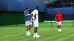 Coupe Davis - Nicolas Mahut et Jo-Wilfried Tsonga à l'entraînement avant France - Grande Bretagne