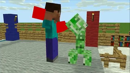 Monster School Boxing Minecraft Animation, Creeper, Minecraft Animação