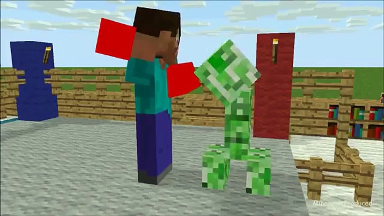 Monster School Boxing Minecraft Animation, Creeper, Minecraft Animação