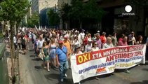 Protestas en Atenas contra las condiciones impuestas por la eurozona