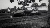 German tanks attacking Soviet-allied forces during World War II on eastern front HD Stock Footage