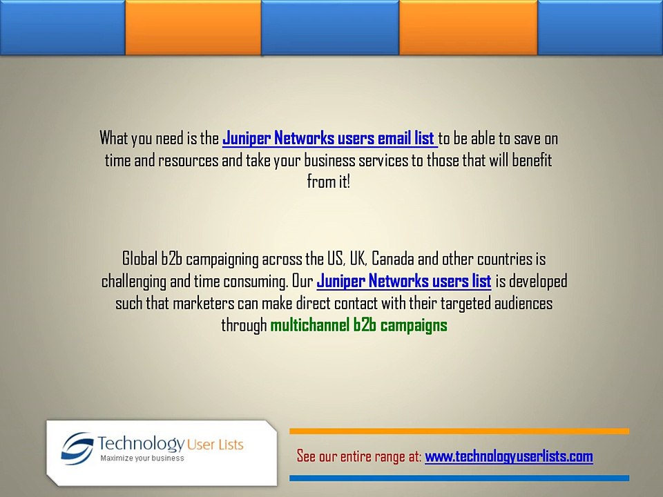 Add value to your campaigns when you get guaranteed deliverables with our Juniper Networks users list