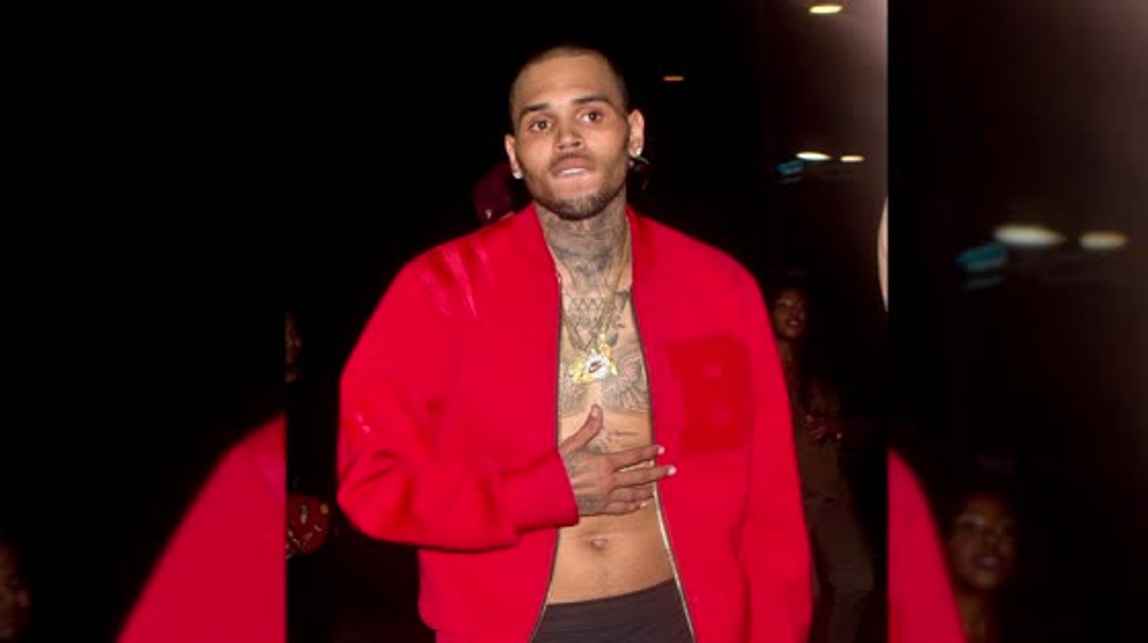 Chris Brown Bares Chest Leaving Hollywood Club