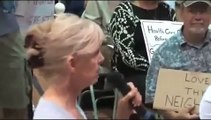 Small business owner gives Rep. Lynn Woolsey (D, CA-6) an earful at Town Hall