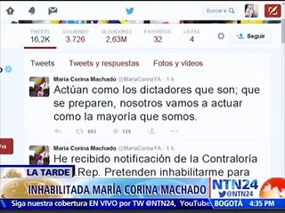 Inhabilitan a María Corina Machado por un año
