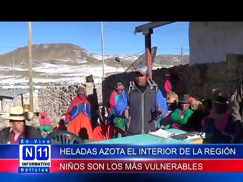 N11 Informativo HELADAS AZOTA EL INTERIOR DE LA REGION LOS NIÑOS SON MÁS VULNERABRES Y DEFENSA CIVIL ENTREGO ABRIGO EN LOS DISTRITOS DE OYOLO Y RAVACAYCO