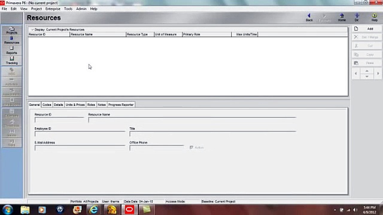 Primavera P6 Tutorial: Setup Resources with Resource Wizard.mp4