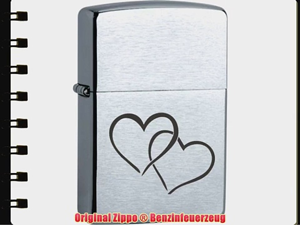 Original Zippo Feuerzeug Chrom geb?rstet - mit Lasergravur vorne