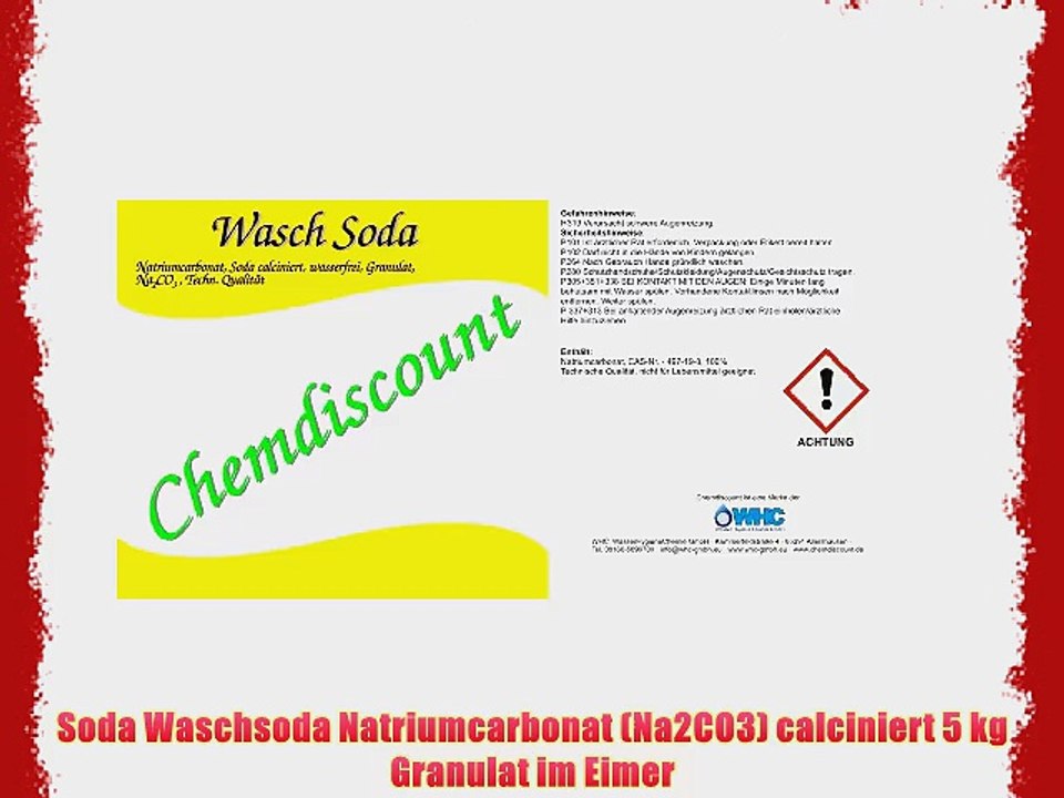 Soda Waschsoda Natriumcarbonat (Na2CO3) calciniert 5 kg Granulat im Eimer