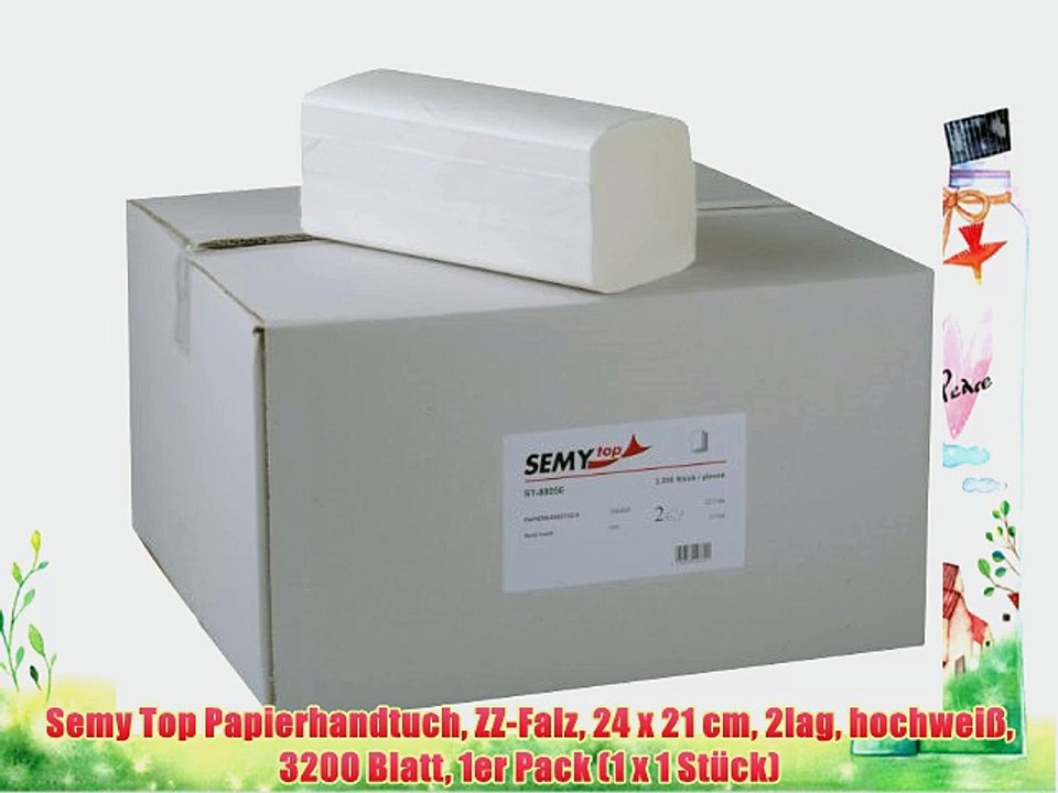 Semy Top Papierhandtuch ZZ-Falz 24 x 21 cm 2lag hochwei? 3200 Blatt 1er Pack (1 x 1 St?ck)